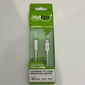 Hottips Lightning to 3.5mm Headphone Adapter iPhone iPad New